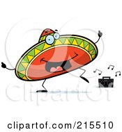 Poster, Art Print Of Happy Dancing Sombrero Character
