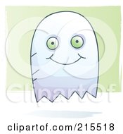 Royalty Free RF Clipart Illustration Of A Cute Smiling Ghost by Cory Thoman