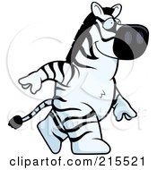 Royalty Free RF Clipart Illustration Of A Zebra Walking Upright