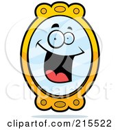 Royalty Free RF Clipart Illustration Of A Happy Smiling Mirror Character by Cory Thoman