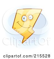 Royalty Free RF Clipart Illustration Of A Cute Smiling Lightning Bolt by Cory Thoman
