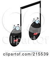 Poster, Art Print Of Happy Smiling Double Music Note Character