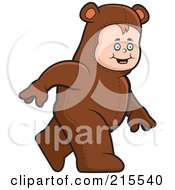 Poster, Art Print Of Toddler Walking In A Bear Costume