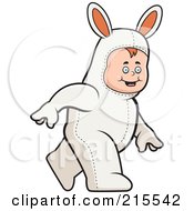 Poster, Art Print Of Toddler Walking In A Rabbit Costume
