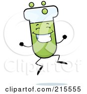 Happy Jumping Test Tube Character