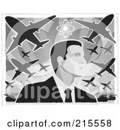 Poster, Art Print Of Businessman Under War Planes
