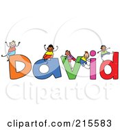 Poster, Art Print Of Childs Sketch Of Boys Playing On The Name David
