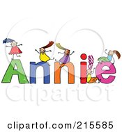 Poster, Art Print Of Childs Sketch Of Girls Playing On The Name Annie