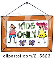 Poster, Art Print Of Childs Sketch Of A Kids Only Sign