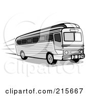 Poster, Art Print Of Retro Black And White City Bus - 3