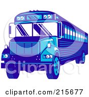 Poster, Art Print Of Blue School Bus