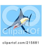 Poster, Art Print Of Blue Marlin Fish Swimming