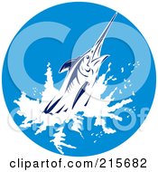 Royalty Free RF Clipart Illustration Of A Blue Marlin Fish Splashing