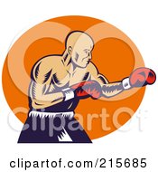 Poster, Art Print Of Retro Boxer Throwing Jabs