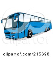 Poster, Art Print Of Blue City Bus - 2