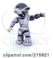 Royalty Free RF Clipart Illustration Of A 3d Robot Presenting To The Right