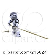 Poster, Art Print Of 3d Robot Pulling A Rope