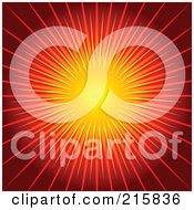 Royalty Free RF Clipart Illustration Of A Background Of Bursting Orange Light Over Red