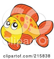 Poster, Art Print Of Cute Orange Fish With Spots And Lips