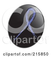 Poster, Art Print Of Violet Awareness Ribbon On A Shiny Black App Icon Button