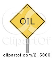 Royalty Free RF Clipart Illustration Of A Yellow And Black Warning Oil Sign