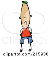 Royalty Free RF Clipart Illustration Of A Childs Sketch Of A Boy With A Long Face