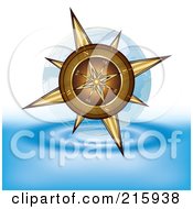 Poster, Art Print Of Gold Compass Above Water