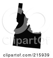 Royalty Free RF Clipart Illustration Of A Black Silhouette Of Idaho USA by JR