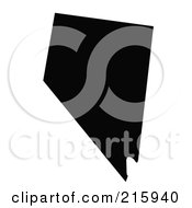 Royalty Free RF Clipart Illustration Of A Black Silhouette Of Nevada USA