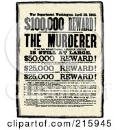 Vintage Reward For Murderer Sign