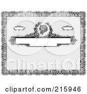 Royalty Free RF Clipart Illustration Of A Vintage Gray Certificate With Blank Space And A Lace Border