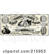 Vintage Ten Dollar Confederate Bank Note