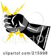 Lineman Symbol Of A Hand Holding Lightning