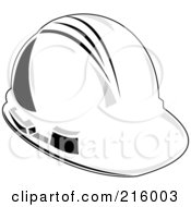 Royalty Free RF Clipart Illustration Of A White Linemans Helmet