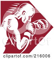 Royalty Free RF Clipart Illustration Of A Retro Boxer Throwing Punches