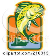 Poster, Art Print Of Leaping Fish And Boat Logo