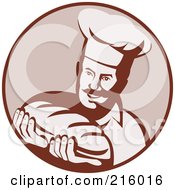 Royalty Free RF Clipart Illustration Of A Chef Holding Bread Logo