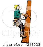 Poster, Art Print Of Lineman On A Pole - 10