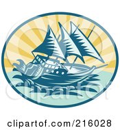 Retro Galleon Ship Logo