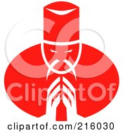 Royalty Free RF Clipart Illustration Of A Red Asian Chef Praying