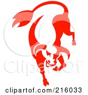 Poster, Art Print Of Red Bucking Bull Logo