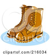 Poster, Art Print Of Pair Of Brown Lineman Boots