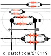 Royalty Free RF Clipart Illustration Of Conductors On Power Cables by patrimonio