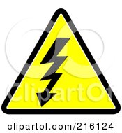 Poster, Art Print Of Yellow Lineman Sign With Lightning