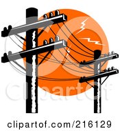 Poster, Art Print Of Row Of Electric Poles