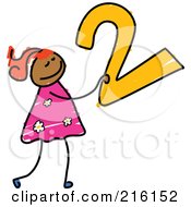 Royalty Free RF Clipart Illustration Of A Childs Sketch Of A Girl Carrying A 2 by Prawny