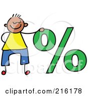 Poster, Art Print Of Childs Sketch Of A Boy By A Percentage Symbol