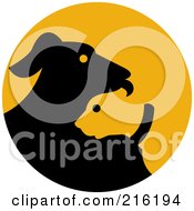 Royalty Free RF Clipart Illustration Of A Black And Orange Dog Logo
