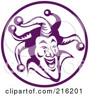 Poster, Art Print Of Purple Jester Face Logo
