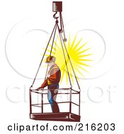 Poster, Art Print Of Construction Worker On A Platform